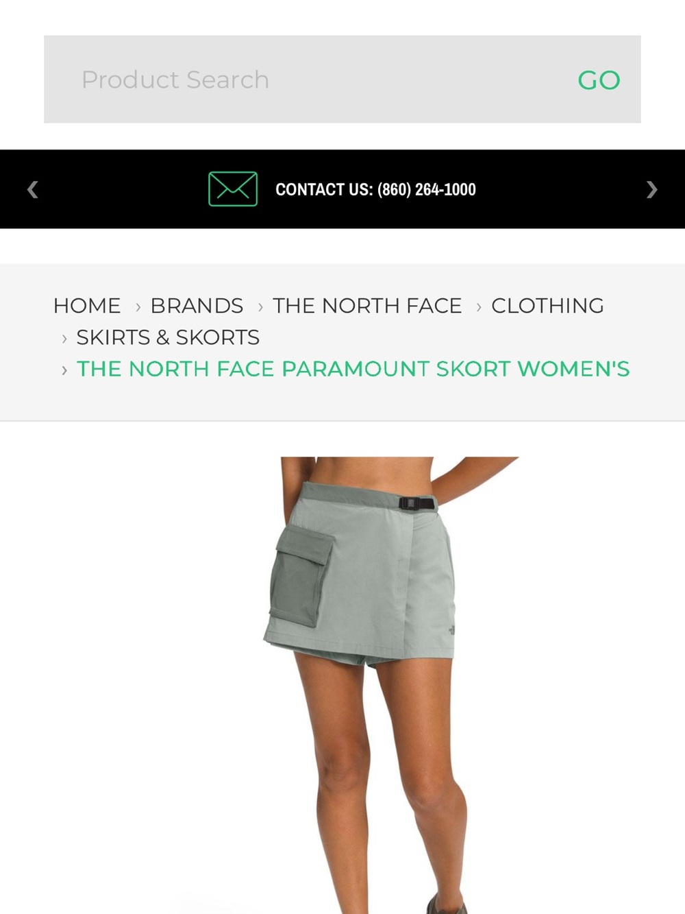 The North Face Women's Skort in Light Gray with Cargo Pocket